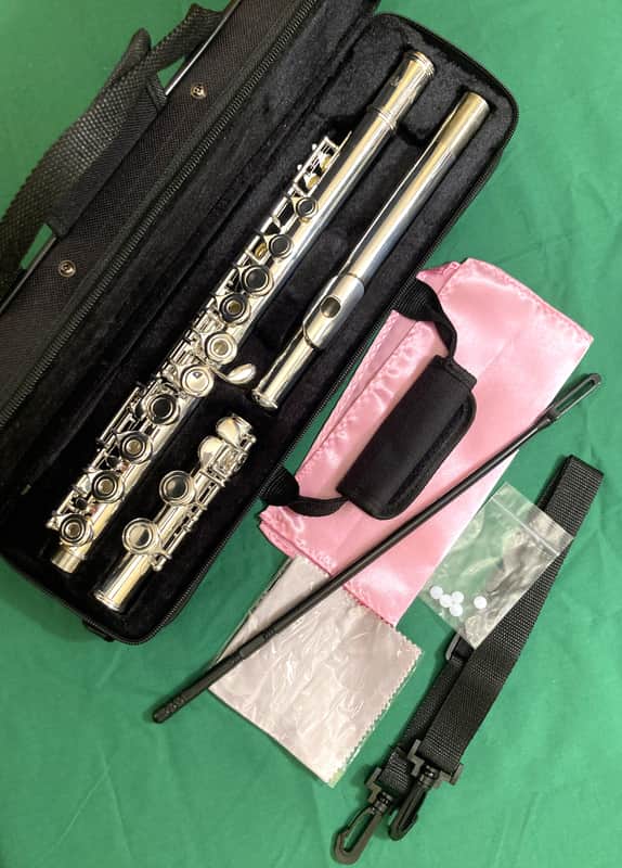 Silver Plated Student Model Flute-Open Hole, C Foot Split E-with Accessories! image 1