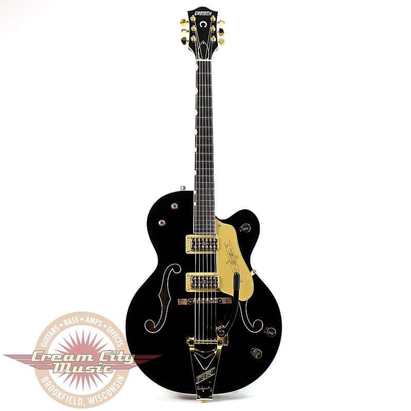 Gretsch G6120BK Pro Chet Atkins Hollow Body  Black w/ Gold Electric Guitar image 1