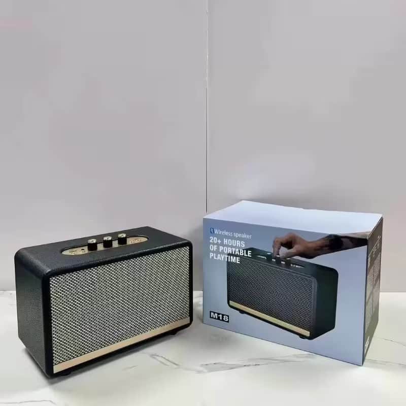 Heavy Bass Retro Bluetooth Speaker – Vintage Hi-Fi Style Wireless Sound Box with AUX, TF Card & Bass/Treble Controls image 1