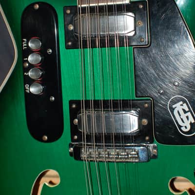 Video Demo 1966 JG Julio Giulietti Hollow Body GREEN 12 String Guitar Original Hard Shell Case image 4