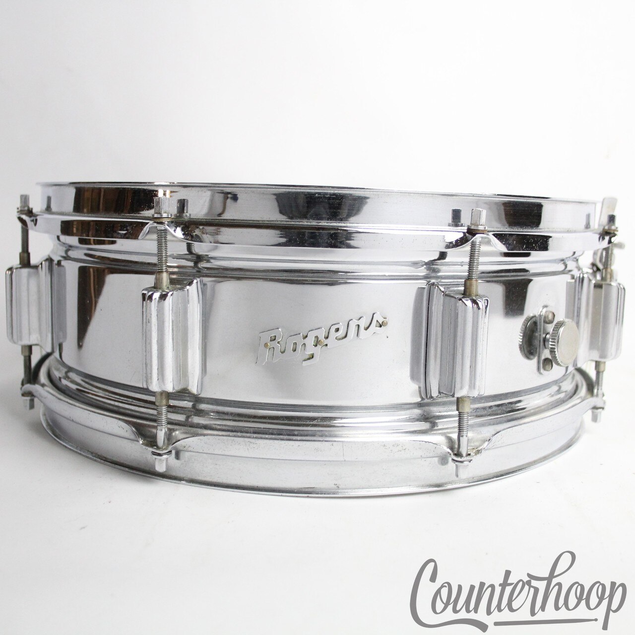 Rogers Cleveland Powertone Snare Drum 14x5"COB Chrome Brass Script Vintage 60s* — main photograph