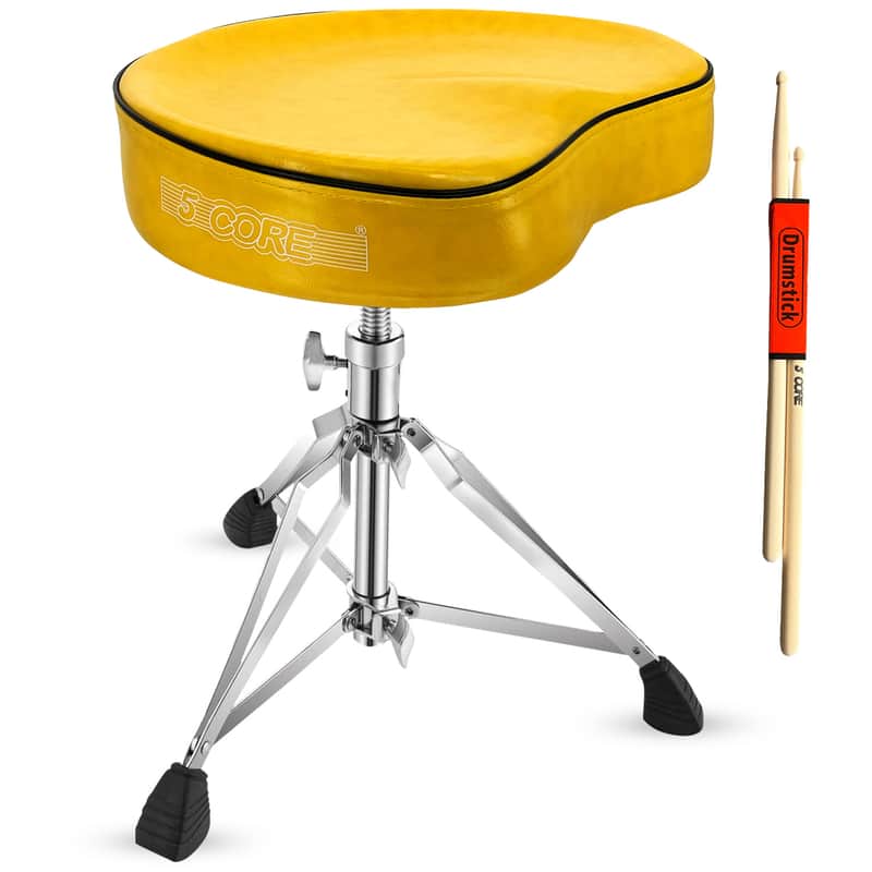 5 Core Drum Throne 4" Padded Saddle Seat Heavy Duty Adjustable Drumming Chair image 1