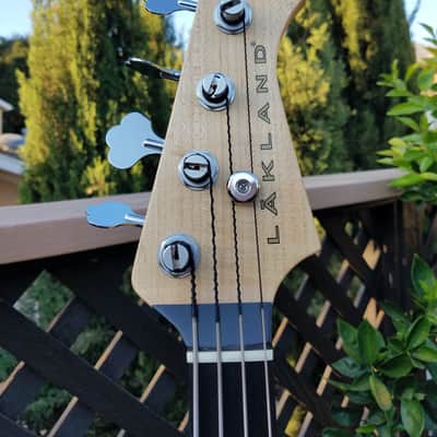 LAKLAND BASS - custom USA made 4 string, 35" scale, amazing A+++ burl maple top image 6