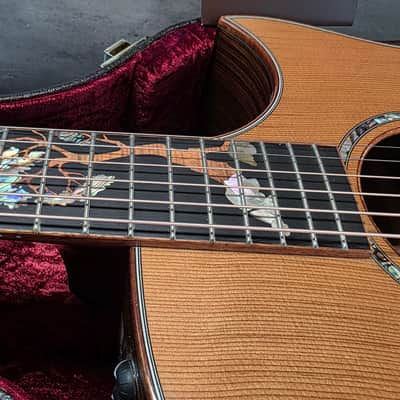 Taylor GS Custom Shop Grand Symphony 1 of 1 Tree Inlay Flame Hawaiian KOA and Hand Select Rosewood Masterbuilt Master Built Presentation American BTO Built-to-Order USA Acoustic-Electric Guitar image 1