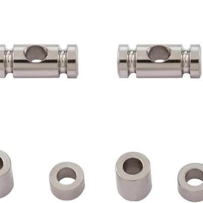 Set of 2 Stainless Steel Barrel Guitar String Guides Stainless String Retainers String Trees with two Short and two Tall Spacers for Various Guitars Nickel image 3