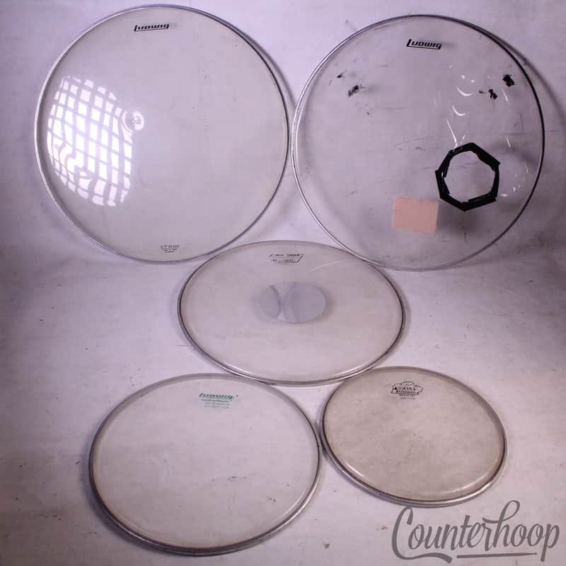 Ludwig Clear Drum Heads Pack/Set 2x 18"+15,12,10 Bass Batter/Resonant, Floor Tom image 1