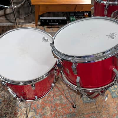 Sonor Made in Germany Mid 70's Champion Red 4 Pc Drum Set 22, 16, 8, 9, Clean! image 10