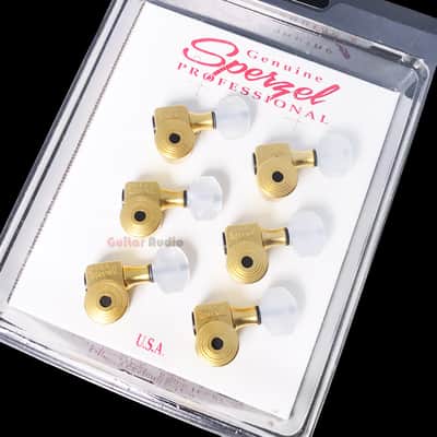 Sperzel 6-In-Line Trimlok Locking Tuners Tuning Pegs - GOLD | Reverb