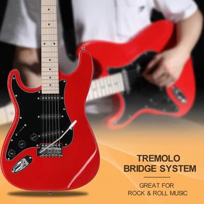 Glarry Red GST Left Handed Electric Guitar w/20W Amplifier image 3