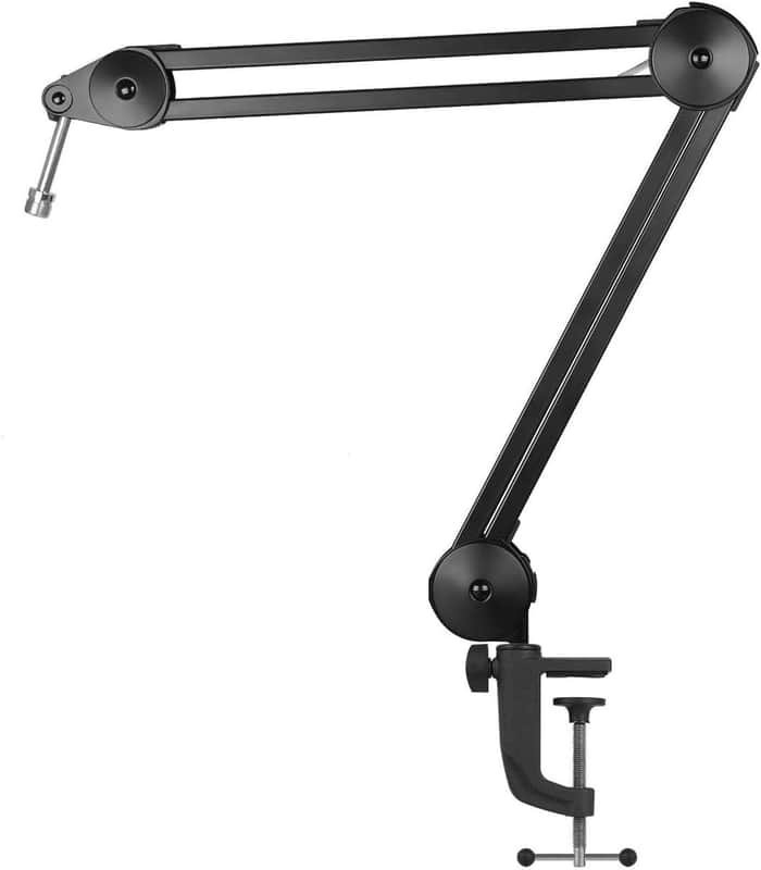 Heavy Duty Adjustable Microphone Arm Stand - Professional Suspension Scissor Spring Boom with Universal Mic Clip and Sturdy Desk Clamp image 1