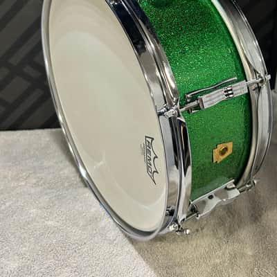 Ludwig Green Sparkle Jazz Festival Snare Drum - Excellent - 1960s image 11