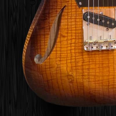 CP Thornton Thinline Classic II-European Fiddleback Ash-Tobacco Burst (Authorized Dealer) image 6