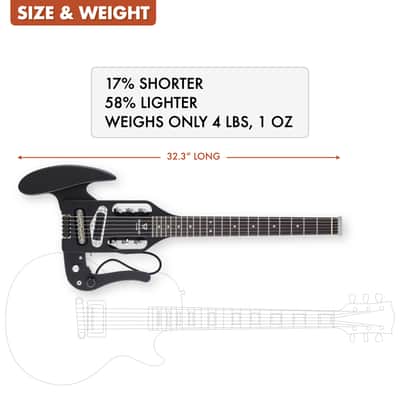 Traveler Guitar Pro-Series Mod-X Hybrid Electric Travel Guitar w/ Piezo Bridge (Matte Black) image 2