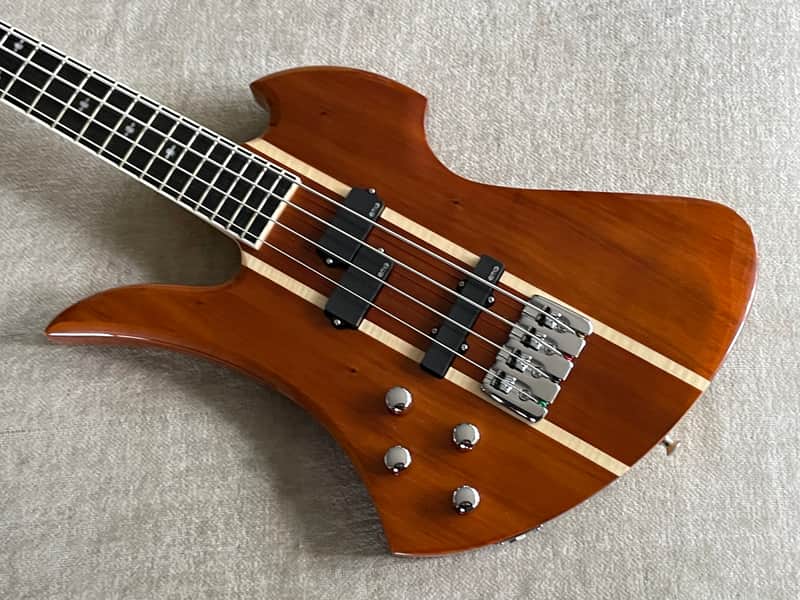 B.C. Rich Heritage Classic Mockingbird Bass LH Left Hand Lefty KOA Active EMG Pickups image 1