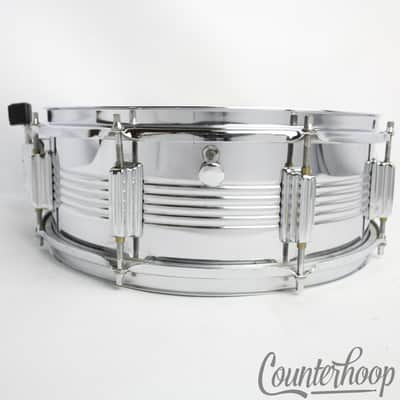 T.J. Percussion 14x5" Snare Drum Steel Shell 8-Lug 5-Line Muffler Triple-Flanged image 4