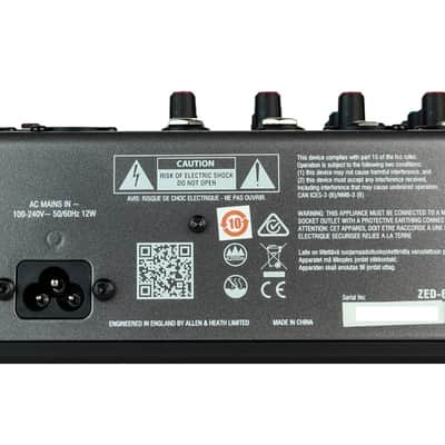Allen & Heath ZED-6 6-Input Analog Mixer with Instrument Inputs image 3