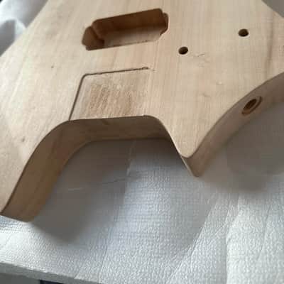 Unfinished Polar Wood Headless Guitar Body DIY Project image 2