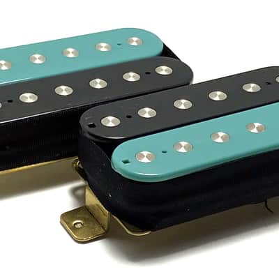Dragonfire Zebra Screamers Humbucker Set ~ Teal Black Zebra Style #2 ~ Bridge + Neck HH Pickup Set image 3