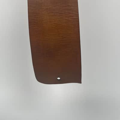 Vintage Handmade Wide Leather Guitar Strap – Brown 41” x 4” image 9