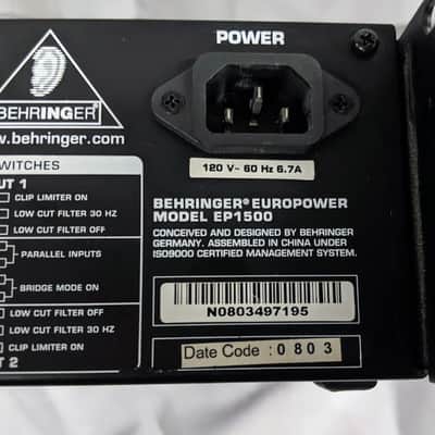 Behringer Europower EP1500 2 x 700 Watts Power Amplifier image 10