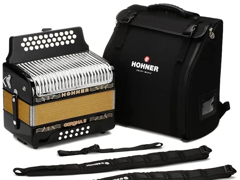 Hohner Corona II 3500GBL - Black Lacquer, Keys of F/Bb/Eb, Free Ship (Open Box) image 1