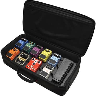 Gator Black Large aluminum pedal board with Gator carry bag and bottom mounting power supply bracket. Power supply not included. image 9