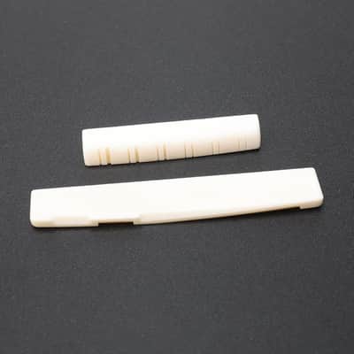 12 String Acoustic Guitar Bone Nut and Saddle Set | Unbleached Buffalo Bone Bridge Parts (49mm Nut, 76mm Saddle) image 3