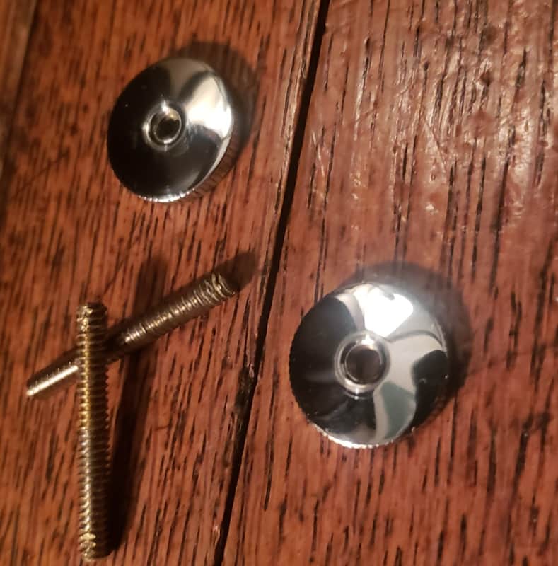 Gibson 1972 Domed Thumbwheels, Chrome Two Dome Thumb Wheels and Posts for ABR-1 bridge Bild 1