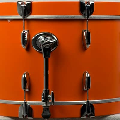 Gretsch USA Custom drum set. Special one-off for Nashville show. Satin Orange 10/12/13/14/16/20. Unique image 6