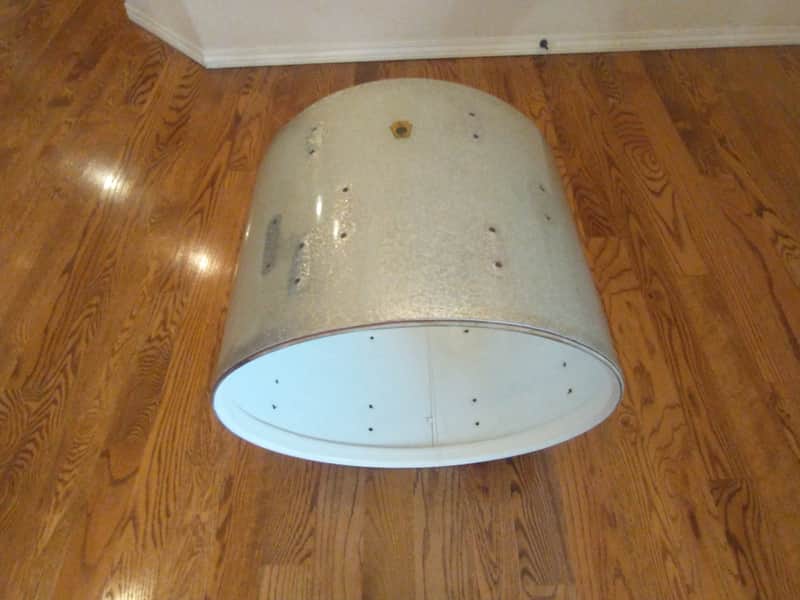 Ludwig Vintage 1965 Downbeat 14 x 20 silver sparkle bass drum shell very nice! image 1