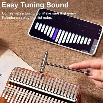 17-Key Thumb Piano – Retro Style Finger Piano with Learning Guide & Tuning Hammer image 4
