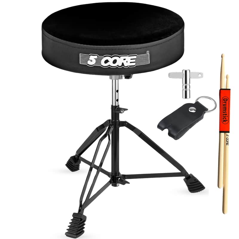 5 Core Drum Throne 3" Padded Drum Seat Height Adjustable Drumming Chair for Practice and Performance image 1