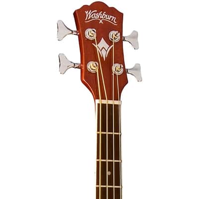 Washburn AB5K 4-String Acoustic Bass Guitar Natural Koa image 3