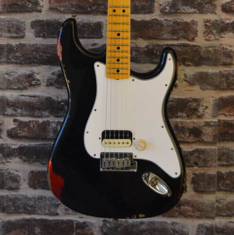 Fender Custom Shop Stratocaster 69 Relic 1 pickup Black Over Candy Apple Red image 1