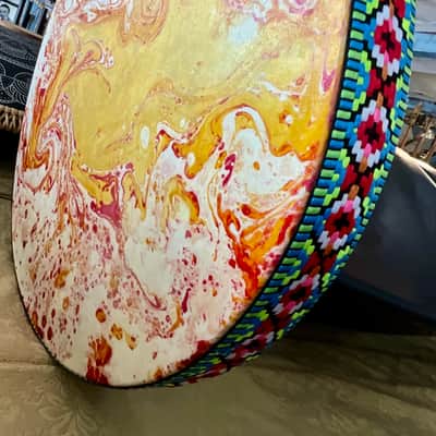Hand Painted Elemental Two-Sided 16" x 2" Rain Drum image 4