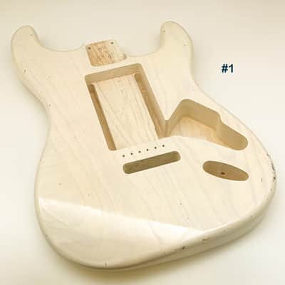 3lbs 12oz BloomDoom Nitro Lacquer Aged Relic White Blonde S-Style Vintage Custom Guitar Body image 2