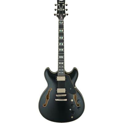 Ibanez John Scofield Signature JSM20 Electric Guitar with Case, Ebony Fretboard, Black Low Gloss image 1