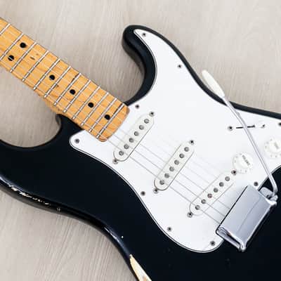 1975 Fender Stratocaster Vintage Guitar Black w/ Case image 7
