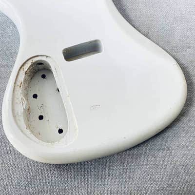 White 4 String Electric Bass Body image 5