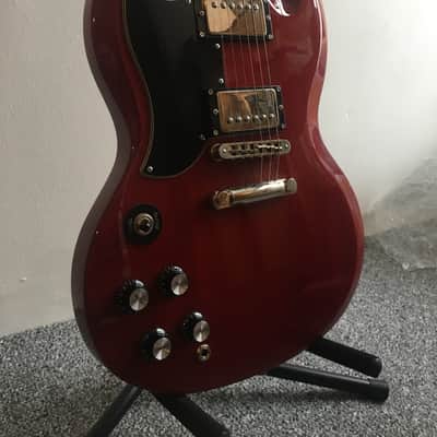 Burny Super Grade SG Cherry Left Handed | Reverb