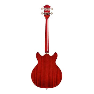 Guild Starfire I Left Handed Semi-Hollow Bass Guitar - Cherry Red - Open Box image 8
