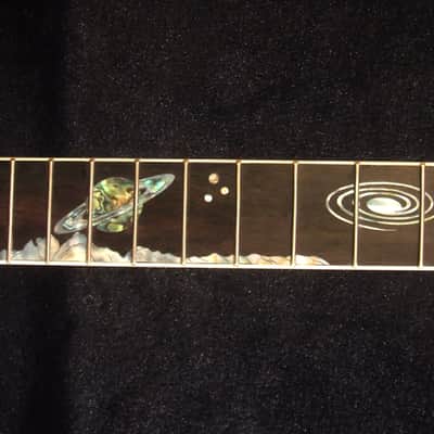 Handcrafted 5 String Banjo Neck, Solid Mahogany & Hard Maple Planet Inlay, Heel Carved, Bruce Wei BN-2022 image 1