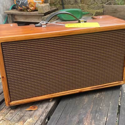 Handwired Unbranded Fender Style Reverb Unit Unknown - Stained Pine, With Hotcover Case and Fender Footswitch image 1