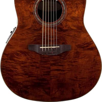 Ovation Celebrity CS24P Traditional Plus Grand Auditorium Acoustic-Electric Guitar, Burled Maple Top, Dark Nutmeg image 1