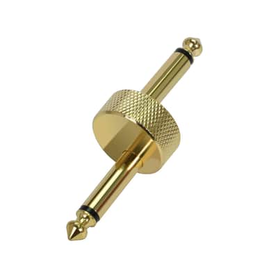 VSN Professional Guitar Pedal Coupler,1/4 Inch Guitar Pedal Connector Z Type 6.3mm Pedals Coupler 4 Pack Pedal to Pedal Connector TS Copper Male Connector for Effect Pedalboard Space Saving Gold image 8