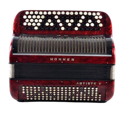 Rare Old/Vintage Top German Made Chromatic C System Button Accordion Hohner Artiste V - 120 bass + Brand New Petrof Straps - Golden Era image 6