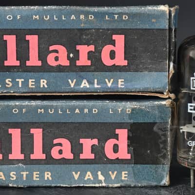2x 1950's Mullard ECC81/12AT7 Top Square Getter Made in Great Britain Amplitrex Tested image 2