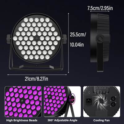 60 LED Stage Par Lights,90W RGB Stage Can Light DJ Par Lights Sound Activated Auto Play by Remote&DMX Control DJ Stage Party Lighting for Events Wedding Church Party DJ Live Show 2Pack image 2