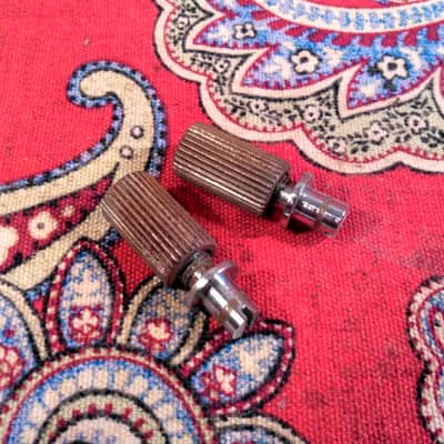 VINTAGE 1970 GIBSON (2) POINT (4) SADDLE BASS BRIDGE w/ POSTS & INSERTS image 2