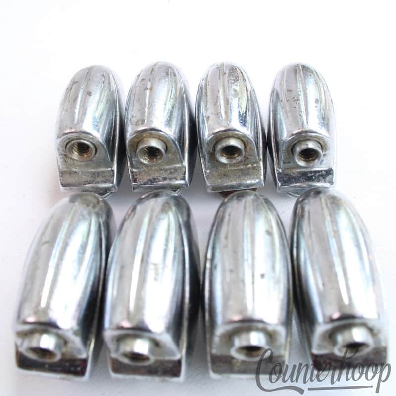 *Gretsch 8x Tom/Snare Drum Lugs Round Badge RB Chrome Streamline USA Vintage 60s image 1